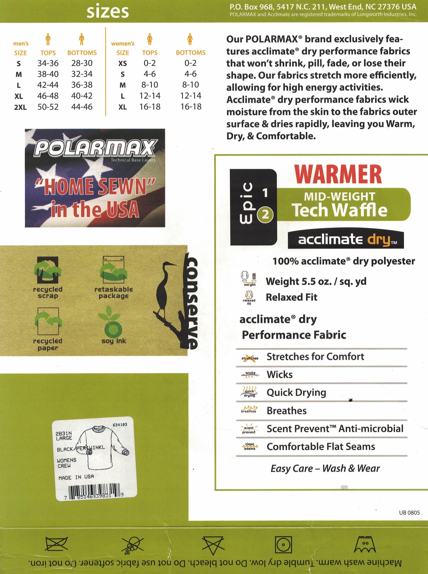 Polarmax Base Layer Crew Top for Women