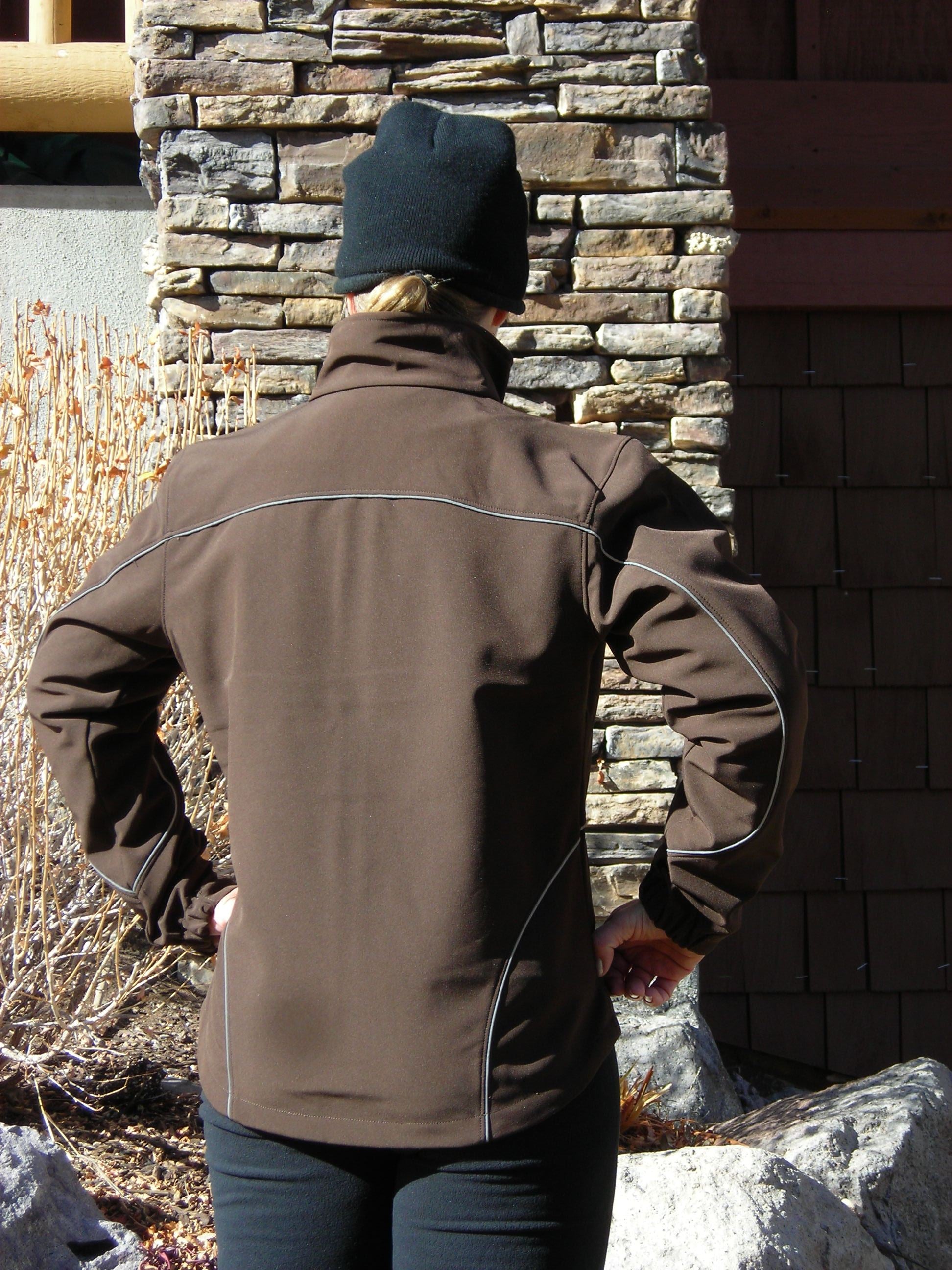 Women's Snowbird Softshell Jacket, Back view, Brown